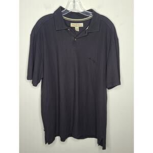 Tommy Bahama black cotton blend short sleeve polo shirt - large